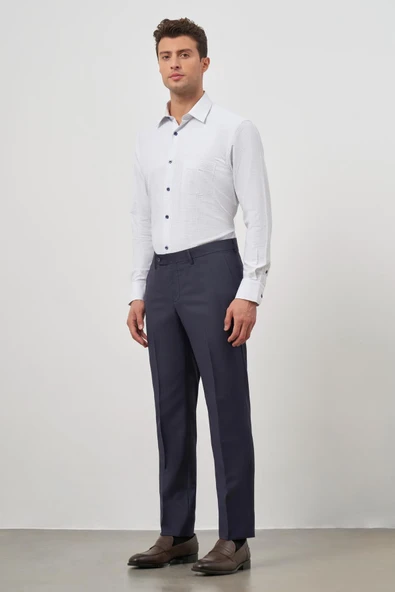 Lacivert Yandan Cepli Slim Fit Classic Pantolon 1003245152 - Resim 3