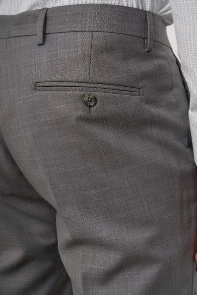 Koyu Füme Yandan Cepli Slim Fit Classic Pantolon 1003245152 - Resim 7