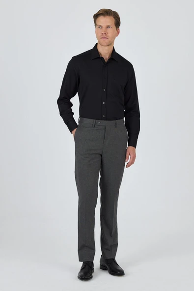 Füme Esnek Yandan Cepli Comfort Fit Classic Pantolon 1003250155 - Resim 2