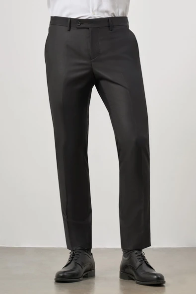 Siyah Yandan Cepli Slim Fit Classic Pantolon 1003245152 - Resim 5