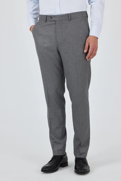 Gri Esnek Yandan Cepli Comfort Fit Classic Pantolon 1003250154 - Resim 2