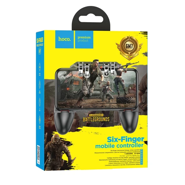 Hoco GM7 Eagle 6 Parmak Kontrollü Mobil Oyun Kolu - Siyah - 4