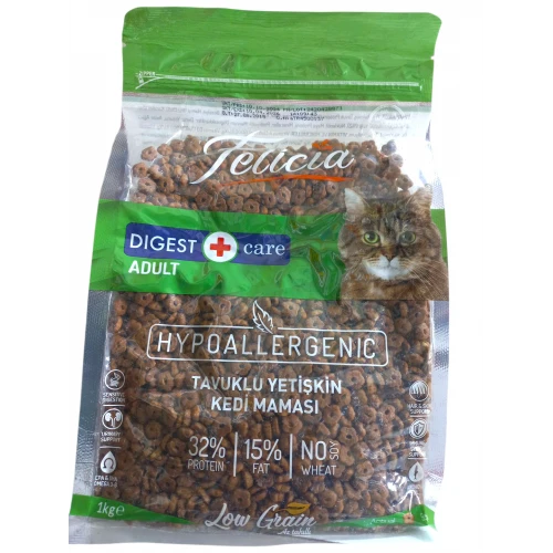 Felicia 1 Kg Tavuklu Az Tahıllı Yetişkin Kedi Maması Hypoallergenic Kedi Maması ürün görseli