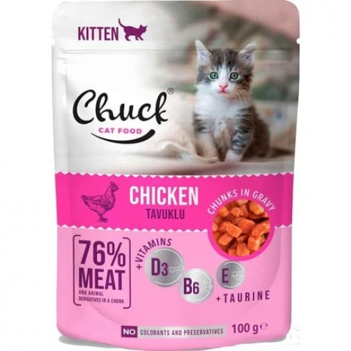 Chuck Yavru Kedi Yaş Mama Tavuklu 100 Gr ürün görseli
