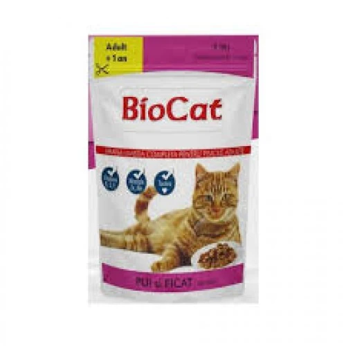 Biocat Tavuk Ve Ciğerli Yetişkin Kedi Yaş Maması 100 Gr(6 Adet) ürün görseli