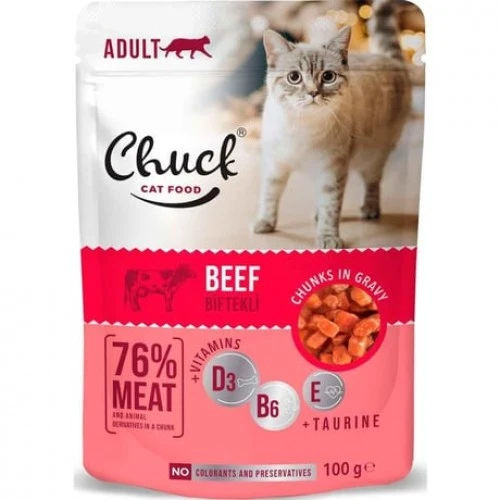 Chuck Kedi Yaş Maması Dana Etli 100 Gr ürün görseli