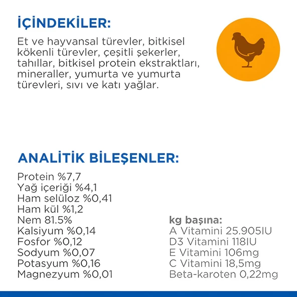 Hills Tavuklu Pouch Yetişkin Kedi Maması 85gr - 3