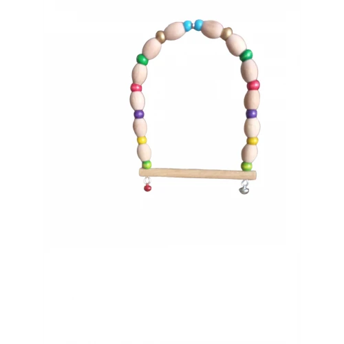 Ahşap Boncuklu Muhabbet Kuş Salıncağı ürün görseli