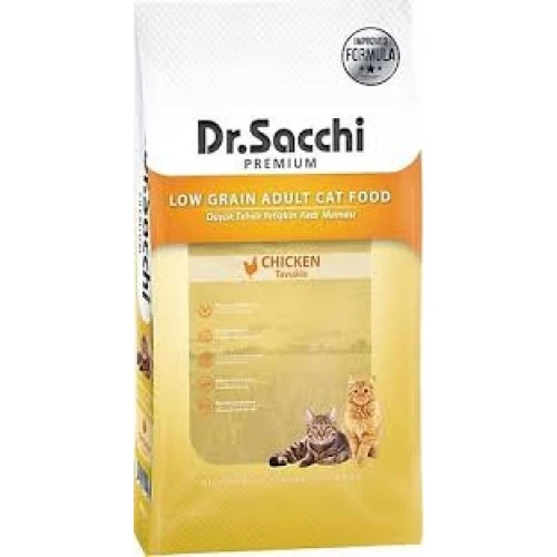 Dr.sacchi Premium Düşük Tahıllı Tavuklu Yetişkin Kedi Maması (Açık 1Kg.) ürün görseli