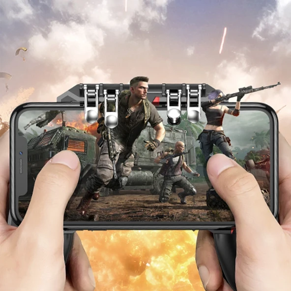 Hoco GM7 Eagle 6 Parmak Kontrollü Mobil Oyun Kolu - Siyah - 6