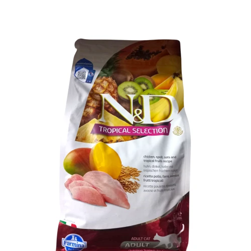 N&D Tropical Selection Tavuklu Ve Tropikal Meyveli Yetişkin Kedi Maması 1,5 Kg ürün görseli