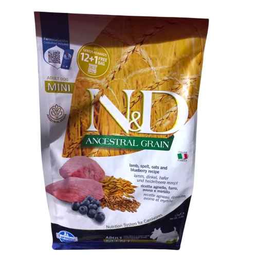 N&D Düşük Tahıllı Kuzu Etli Yaban Mersinli 2.5 Kg Mini Yetişkin Kuru Köpek Maması ürün görseli