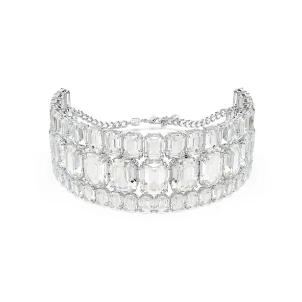 Swarovski Kolye Millenia choker, Octagon cut, White, Rhodium plated - 1