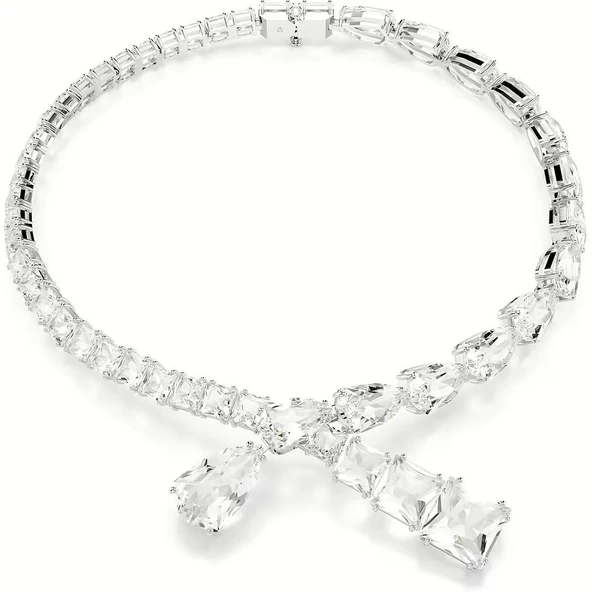 Swarovski Kolye Matrix necklace, Mixed cuts, White, Rhodium plated ürün görseli 1