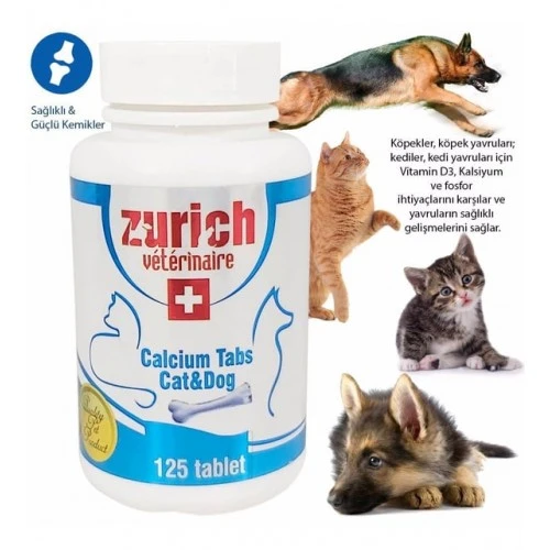 Zurich Calsıum Cat Dog  Tablet 125 Adet ürün görseli