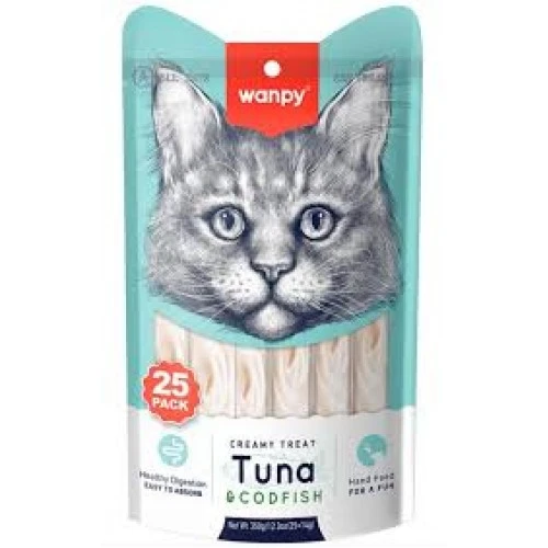 Wanpy Ton Ve Morina Balıklı Sıvı Kedi Ödül Maması 25X14Gr ürün görseli