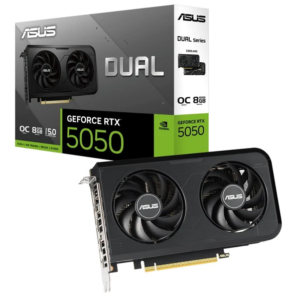 Asus Dual GeForce RTX5050 OC Edition DUAL-RTX5050-O8G-NVIDIA 8GB GDDR6 DLSS 4 128 Bit Ekran Kartı ürün görseli 1