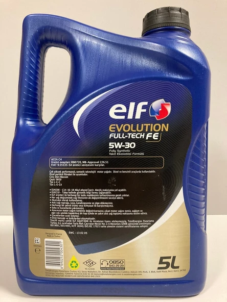 Elf Evolution Full-Tech FE 5W-30 5 lt Motor Yağı - 2025 - Resim 2