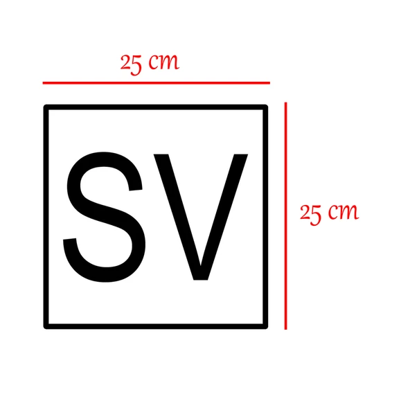 Metal SV Safety Valve İşareti Alüminyum Düz 25x25 cm SV Levha Emniyet Ventili İş Güvenliği - Resim 3