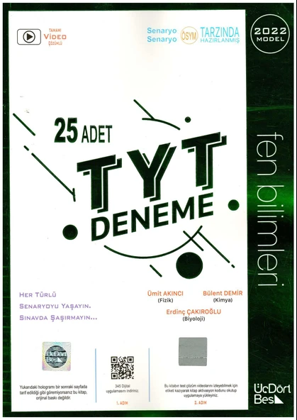 Üç Dört Beş Tyt Fen Bilimleri Denemesi 25 li Deneme
