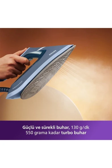 Philips Essential Series Percare 2400 W, 8 Bar Buhar Kazanlı Ütü, Barut Grisi - 3