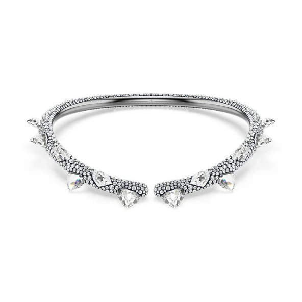 5723286 Sublima Choker, White, Ruthenium Plated - 2