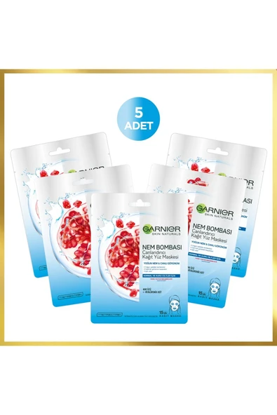 Garnier 5'li Garnier Skin Canlandırıcı Kağıt Maske Seti - 1