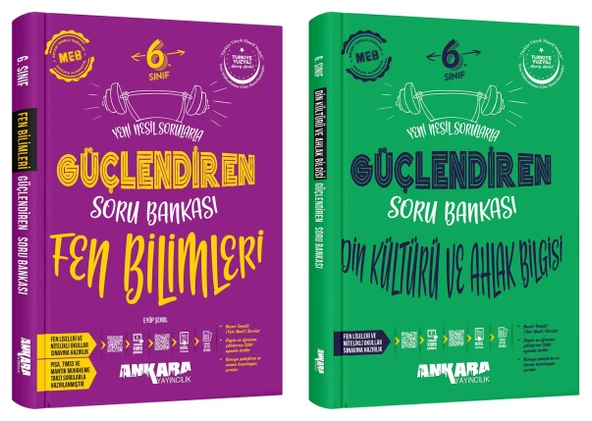 Ankara 2025 6. Sınıf Fen Bilimleri + Din Kültürü Güçlendiren Soru Bankası Seti 2 Kitap Güncel Müfredat ürün görseli