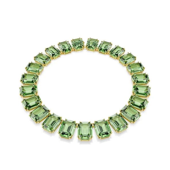 5714396 Millenia Tennis Necklace, Oversized Crystals, Octagon Cut, Green, Gold-Tone Plated - 2