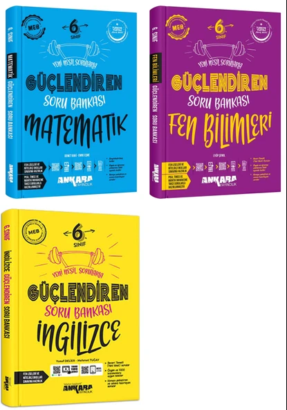 Ankara 2025 6. Sınıf Matematik + Fen Bilimleri + İngilizce Güçlendiren Soru Bankası Seti 3 Kitap Güncel Müfredat ürün görseli