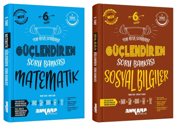 Ankara 2025 6. Sınıf Matematik + Sosyal Bilgiler Güçlendiren Soru Bankası Seti 2 Kitap Güncel Müfredat ürün görseli