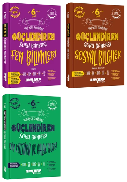 Ankara 2025 6. Sınıf Fen Bilimleri + Sosyal Bilgiler + Din Kültürü Güçlendiren Soru Bankası Seti 3 Kitap Güncel Müfredat ürün görseli
