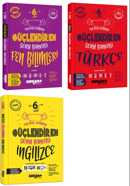 Ankara 2025 6. Sınıf Fen Bilimleri + Türkçe + İngilizce Güçlendiren Soru Bankası Seti 3 Kitap Güncel Müfredat ürün görseli
