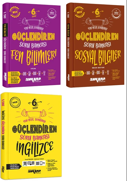 Ankara 2025 6. Sınıf Fen Bilimleri + Sosyal Bilgiler + İngilizce Güçlendiren Soru Bankası Seti 3 Kitap Güncel Müfredat ürün görseli