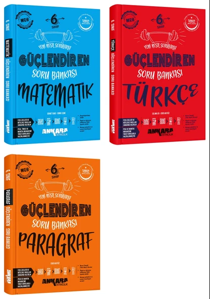 Ankara 2025 6. Sınıf Matematik + Türkçe + Paragraf Güçlendiren Soru Bankası Seti 3 Kitap Güncel Müfredat ürün görseli
