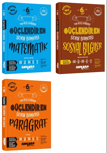 Ankara 2025 6. Sınıf Matematik + Sosyal Bilgiler + Paragraf Güçlendiren Soru Bankası Seti 3 Kitap Güncel Müfredat ürün görseli