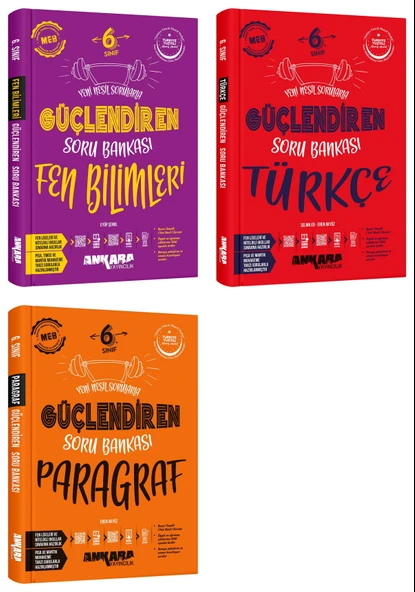 Ankara 2025 6. Sınıf Fen Bilimleri + Türkçe + Paragraf Güçlendiren Soru Bankası Seti 3 Kitap Güncel Müfredat ürün görseli