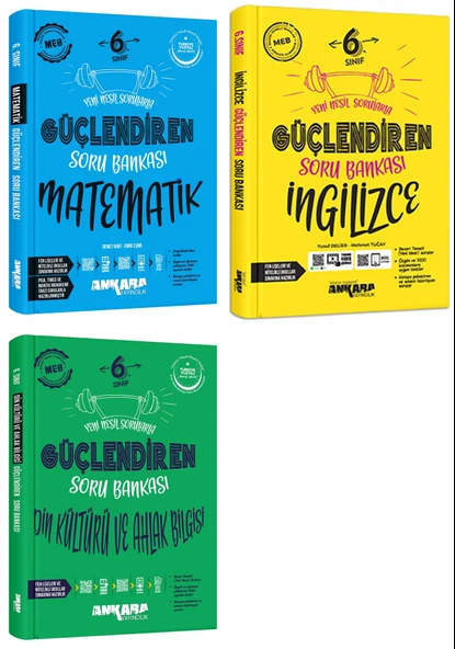 Ankara 2025 6. Sınıf Matematik + İngilizce + Din Kültürü Güçlendiren Soru Bankası Seti 3 Kitap Güncel Müfredat ürün görseli