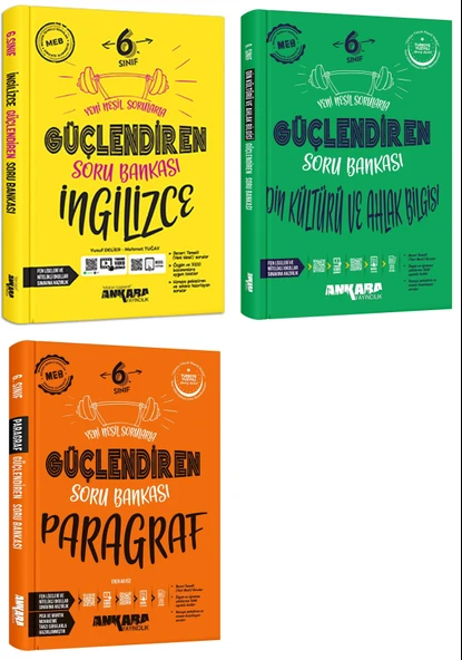 Ankara 2025 6. Sınıf İngilizce + Din Kültürü + Paragraf Güçlendiren Soru Bankası Seti 3 Kitap Güncel Müfredat ürün görseli