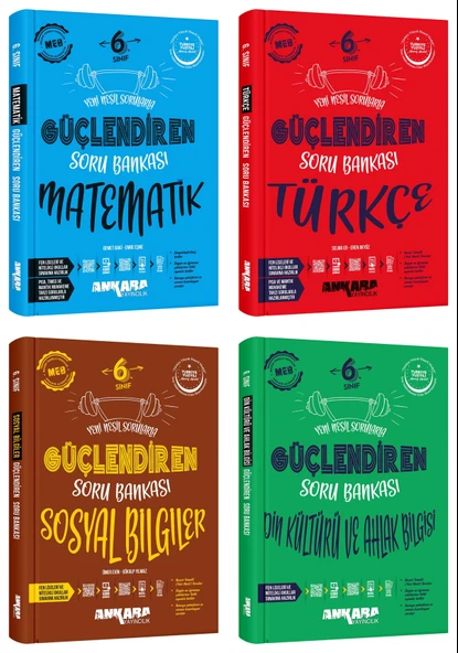 Ankara 2025 6. Sınıf Matematik + Türkçe + Sosyal + Din Kültürü Güçlendiren Soru Seti 4 Kitap Güncel Müfredat ürün görseli