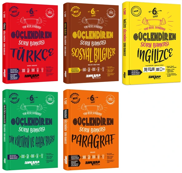 Ankara 2025 6. Sınıf Türkçe + Sosyal Bilgiler + İngilizce + Din Kültürü + Paragraf Güçlendiren Soru Seti 5 Kitap Güncel Müfredat ürün görseli