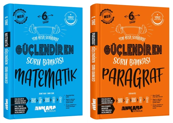 Ankara 2025 6. Sınıf Matematik + Paragraf Güçlendiren Soru Bankası Seti 2 Kitap Güncel Müfredat ürün görseli