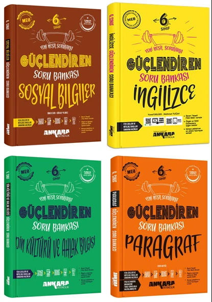 Ankara 2025 6. Sınıf Sosyal + İngilizce + Din Kültürü + Paragraf Güçlendiren Soru Seti 4 Kitap Güncel Müfredat ürün görseli