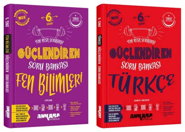 Ankara 2025 6. Sınıf Fen Bilimleri + Türkçe Güçlendiren Soru Bankası Seti 2 Kitap Güncel Müfredat ürün görseli