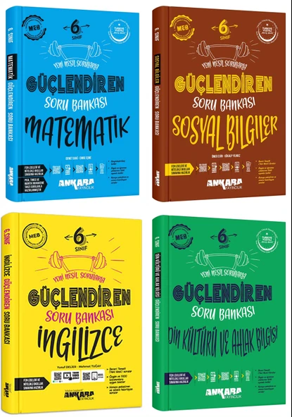 Ankara 2025 6. Sınıf Matematik + Sosyal + İngilizce + Din Kültürü Güçlendiren Soru Seti 4 Kitap Güncel Müfredat ürün görseli