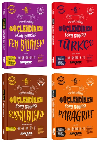 Ankara 2025 6. Sınıf Fen Bilimleri + Türkçe + Sosyal + Paragraf Güçlendiren Soru Seti 4 Kitap Güncel Müfredat ürün görseli