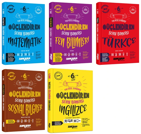 Ankara 2025 6. Sınıf Matematik + Fen Bilgisi + Türkçe + Sosyal Bilgiler + İngilizce Güçlendiren Soru Seti 5 Kitap Güncel Müfredat ürün görseli