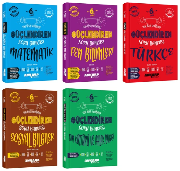 Ankara 2025 6. Sınıf Matematik + Fen Bilgisi + Türkçe + Sosyal Bilgiler + Din Kültürü Güçlendiren Soru Seti 5 Kitap Güncel Müfredat ürün görseli