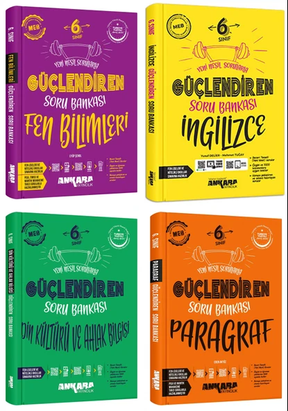 Ankara 2025 6. Sınıf Fen Bilimleri + İngilizce + Din Kültürü + Paragraf Güçlendiren Soru Seti 4 Kitap Güncel Müfredat ürün görseli