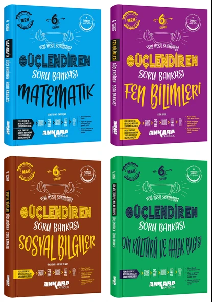 Ankara 2025 6. Sınıf Matematik + Fen Bilgisi + Sosyal + Din Kültürü Güçlendiren Soru Seti 4 Kitap Güncel Müfredat ürün görseli